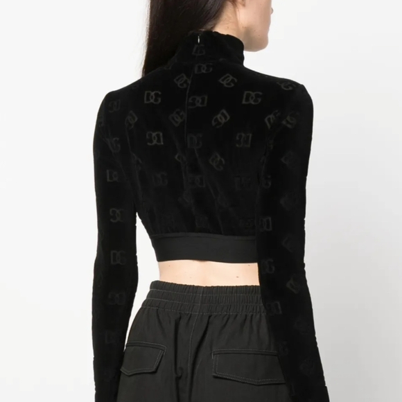 Dolce & Gabbana debossed-logo pattern cropped top - Picture 4 of 13